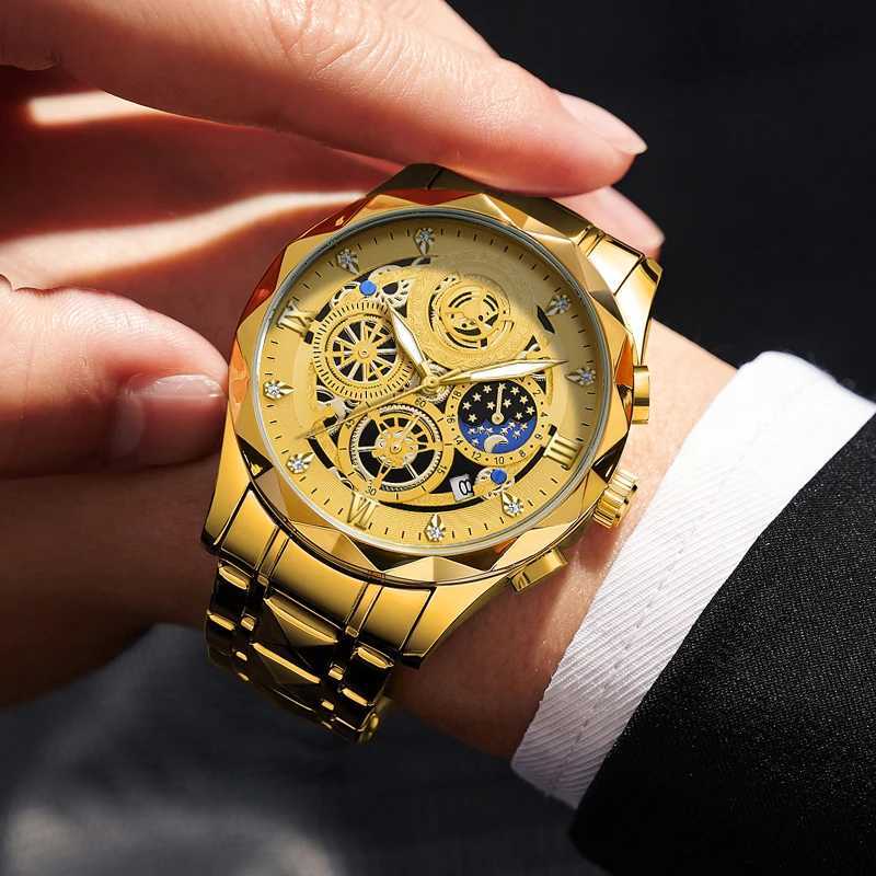 PAAZU Luxury es For Men Waterproof Luminous Date Week Men Quartz Stainl Steel Mans Fashion Wrist M251222