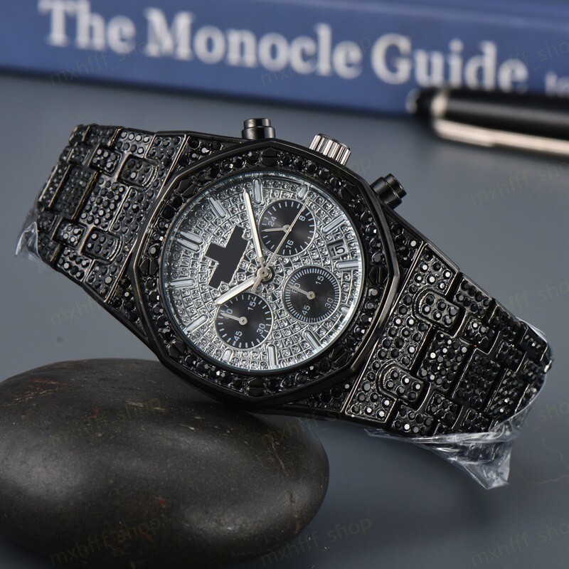 Automatic Mossan Pass Tester Mens Square Wrist Iced Out Stainless Steel Buss Down Custom moissaiteWatches Brand Hip hop trend watch for men High-preciiso