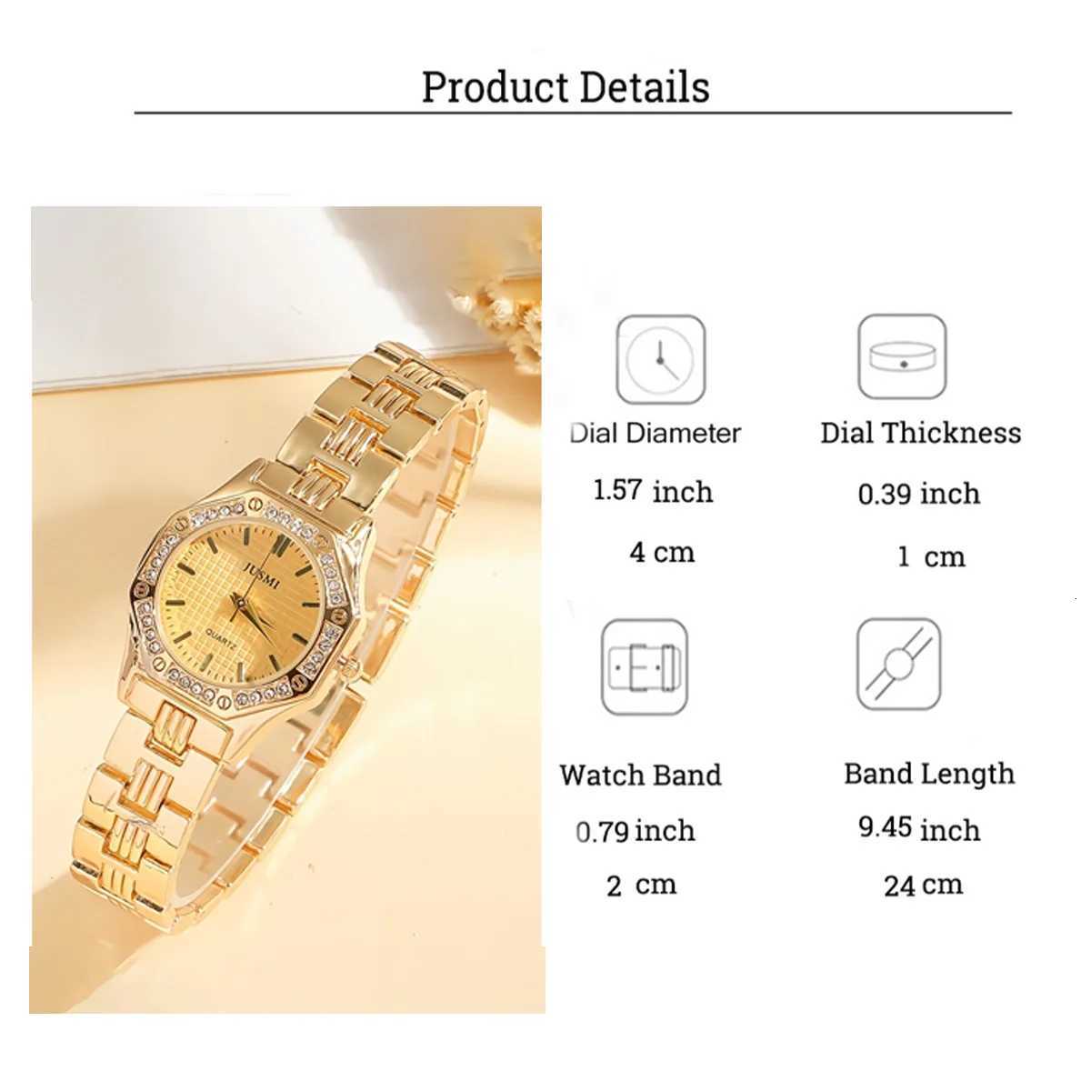 Fashionable diamond-encrusted Octagon case steel str wens quartz set of 5 suitable for holiday gifts M251222