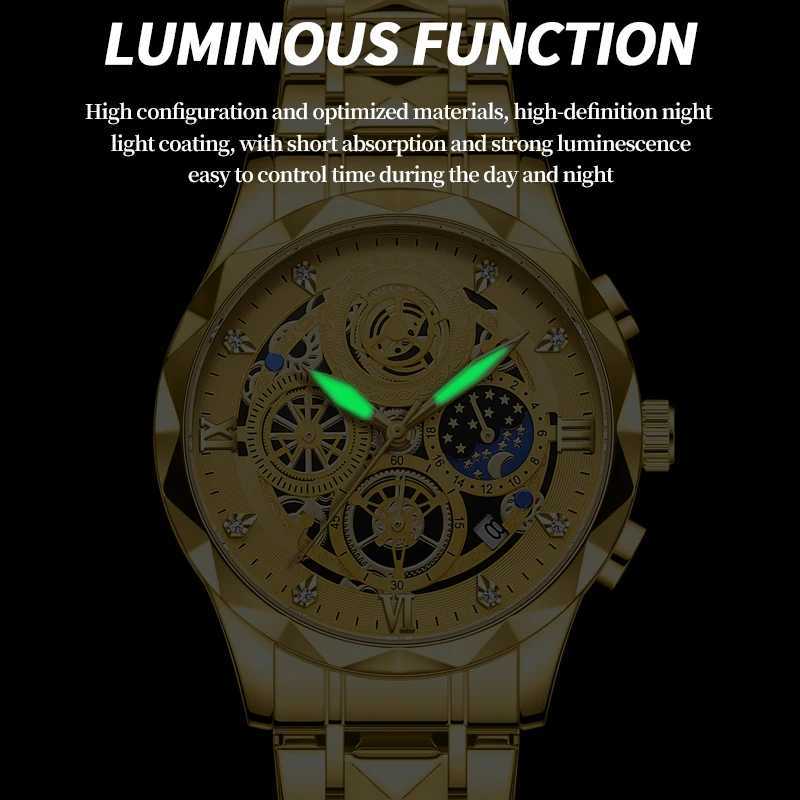 PAAZU Luxury es For Men Waterproof Luminous Date Week Men Quartz Stainl Steel Mans Fashion Wrist M251222