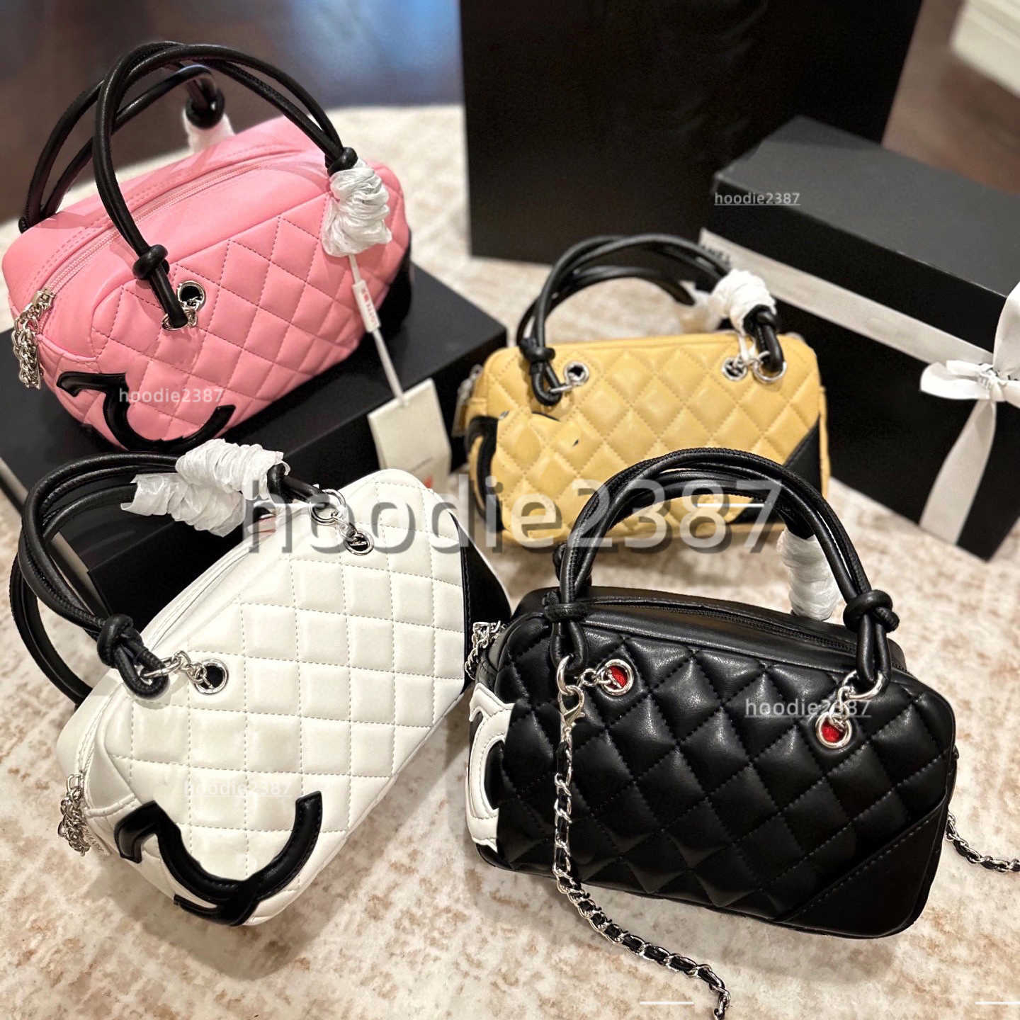 Top Designer Large Bowling Handbag Classic Cc Style Exquisite Luxury Pillow Bag Women Crossbody Luxury Brand Tote Purse Brown Flower Handbag CRD2508144F25