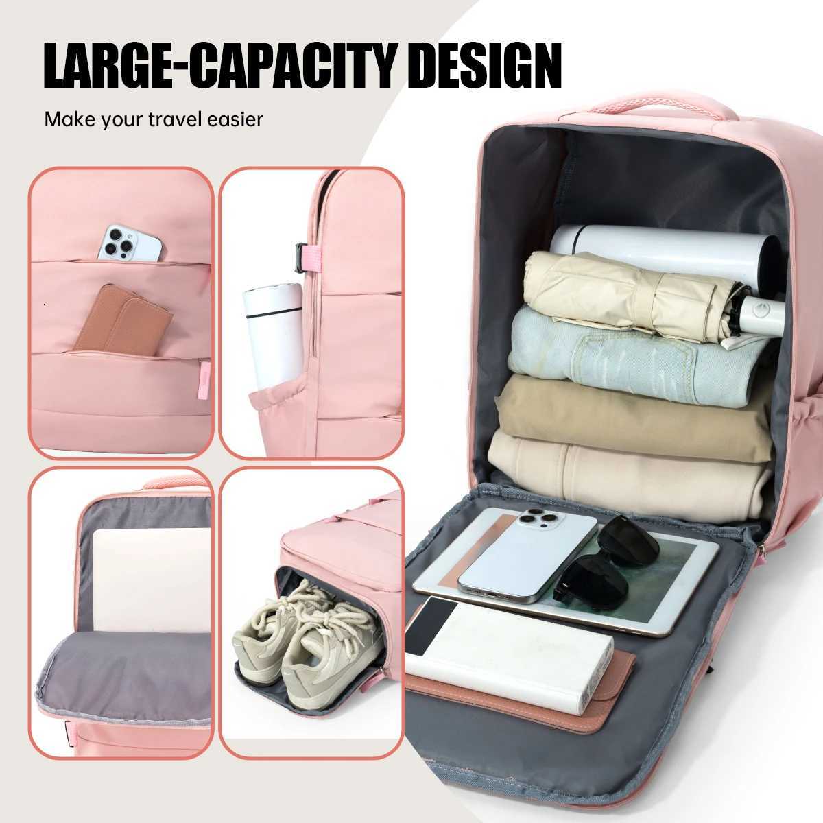 Cross-Border Travel Backpack Mens and Womens Large-Capacity Shoe Compartment Luggage Bag Computer Business Bag Student School Bag CommutingM251222