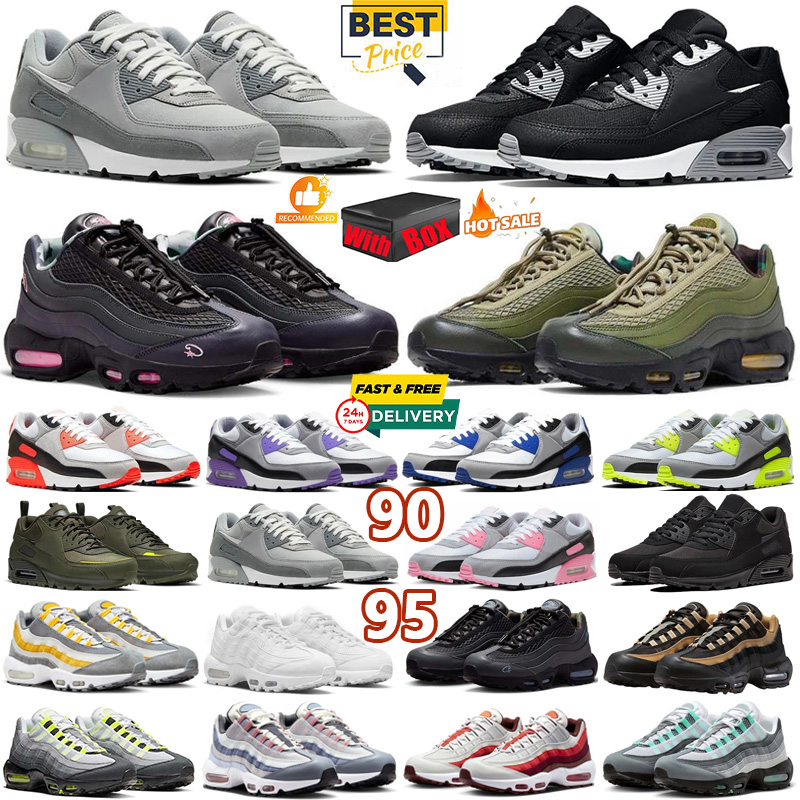 with box designer Shoes sneaker men women 90s 95s Triple White Black grey Corteiz Gutta Green pink Beam Tour Yellow 90 Athleisure Trainer Sports Shoes Outdoor eur 36-45