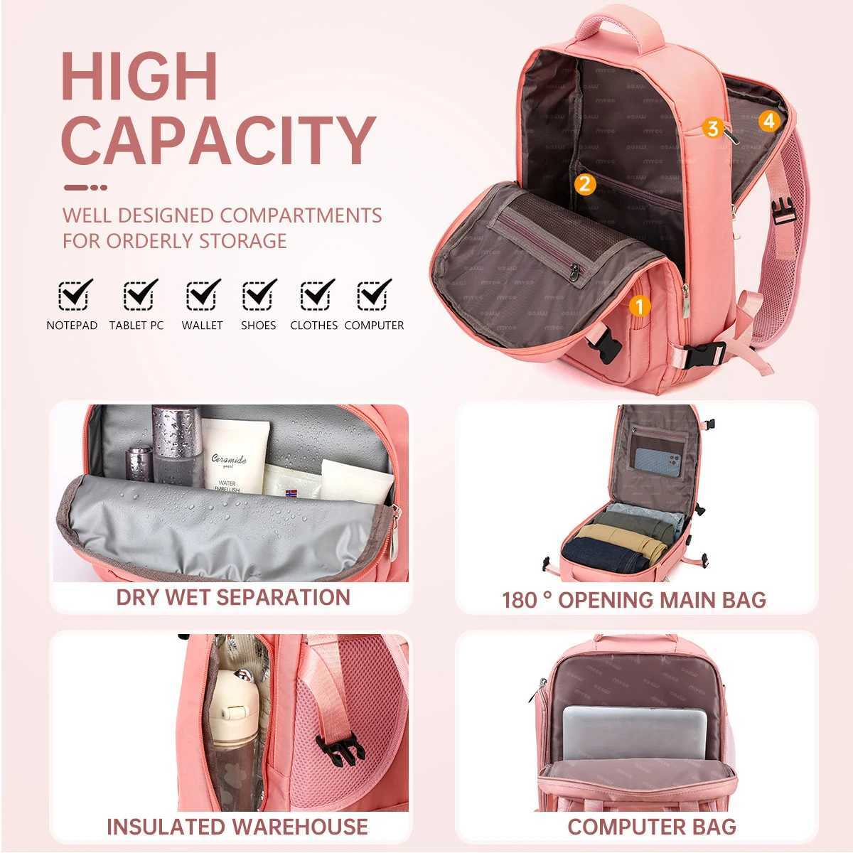 Business Backpack Womens Casual Backpack Mens Large Capacity Computer Bag Waterproof Travel College Student Bag Travel Short DM251222