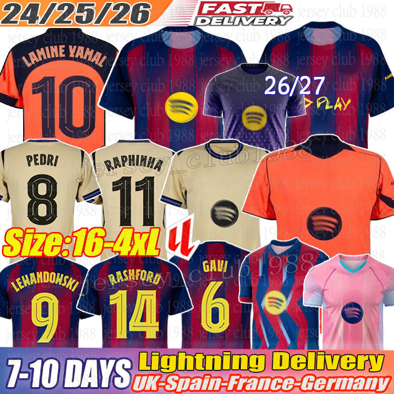 Soccer Jerseys #10 LAMINE YAMAL jersey RAPHINHA PEDRI GAVI football kit RASHFORD LEWANDOWSKI R.Araujo F. DE JONG GAVI KOUNDE barcalona jersey 25 26 football kits