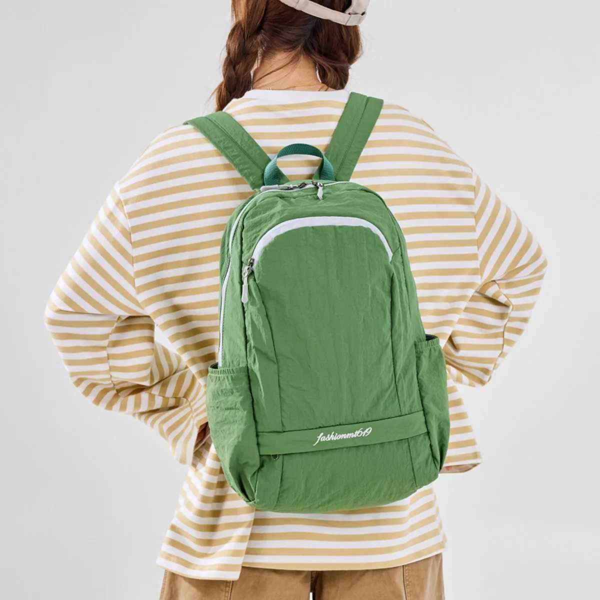 t Waterproof Nylon Backpack for Women Outdoor Travel Mountaineering Large-Capacity School Bag College Student Class Travel Small Backpack for MenM2512