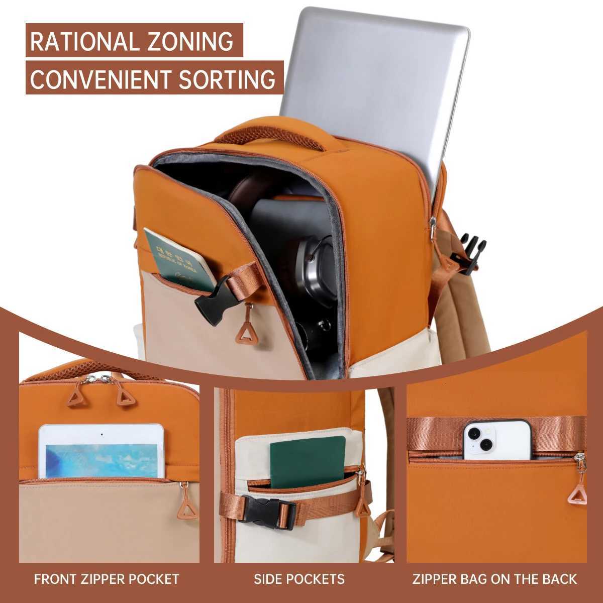 New Travel Backpack Womens Backpack Short-Distance Business Trip Lightweight Travel Bag Luggage Bag College Student Computer Bag Boarding and Commutin