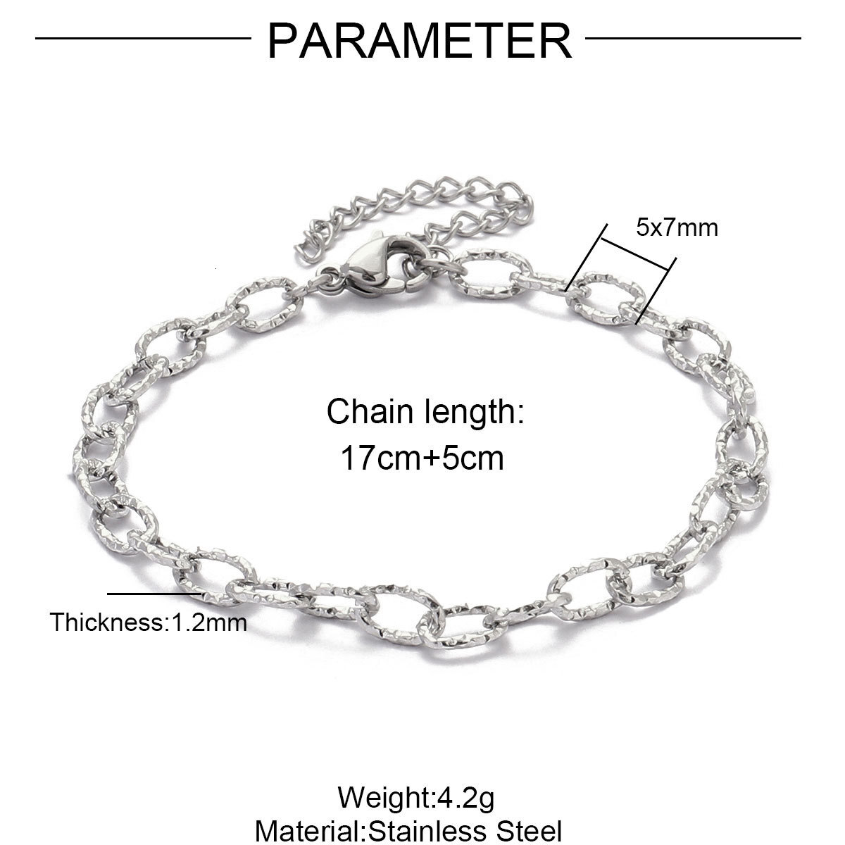 18K Real Gold Color Retention Flat Long Cross Titanium Steel Bracelet Female Paper Clip DIY Stainless Steel Paperclip Chain