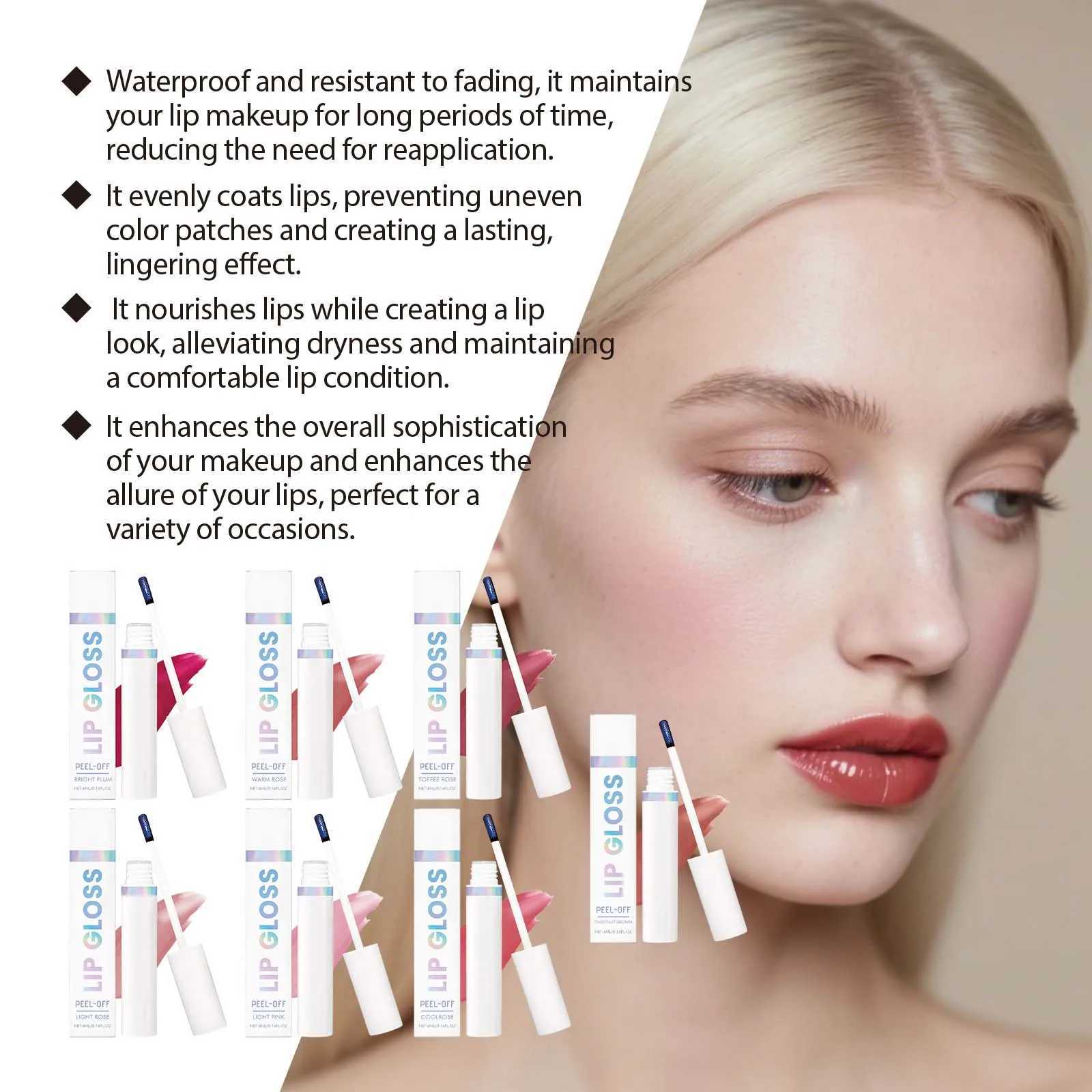 Tear off Lip Gloss Waterproof Long Lasting Peel off Liquid Lipstick Easy to Color Nourishing Lip Reduce Dryness CosmeticsT251222