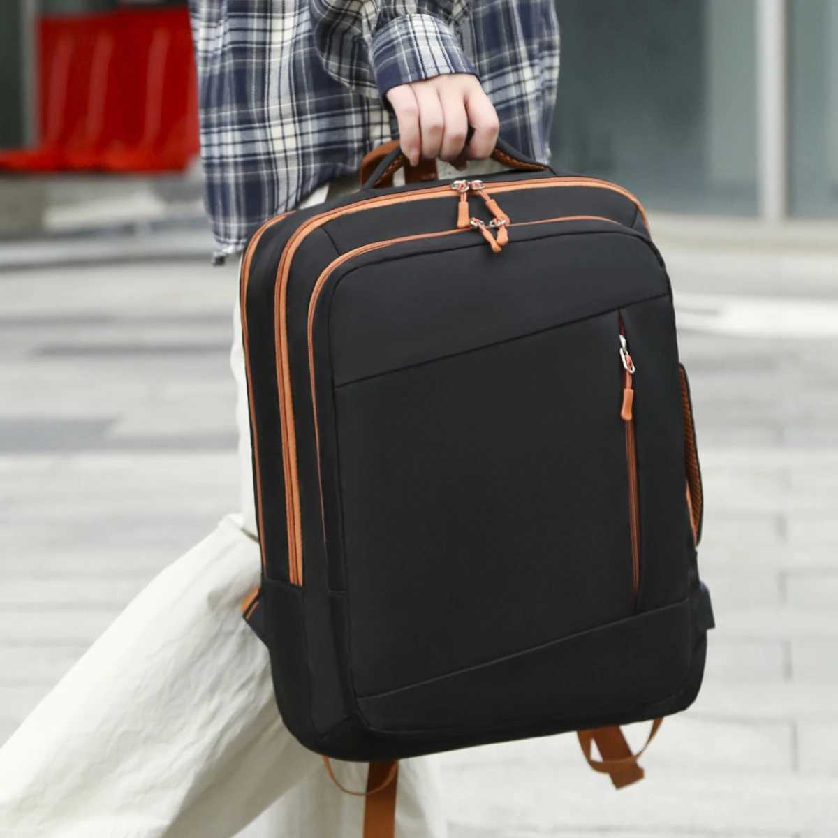 School Bag Backpack Male College Student Commuting to Class Large Capacity Casual Daily Use Laptop Bag Stylish 156inch Backpack High School StudentM25