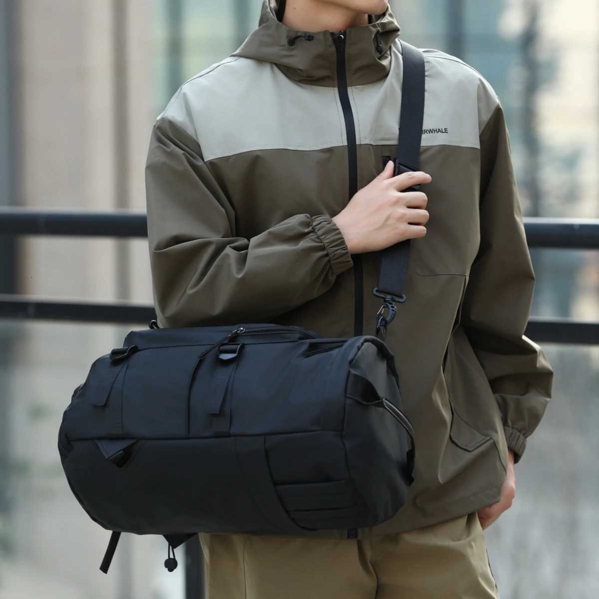 ens Shoulder Bag Multifunctional Business Travel Bag Casual Backpack Rucksack Hiking Bag School Bag Luggage Bag Can Be Carried by Hand or Worn Cross-B