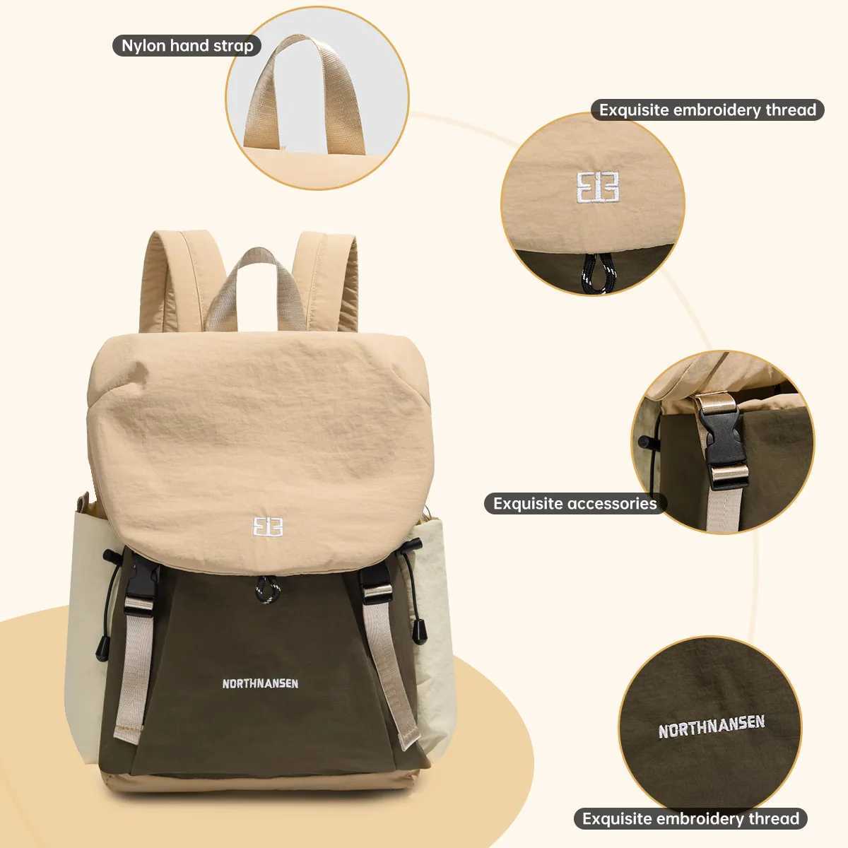 French Saint Levi 2025 New Vintage Backpack Lightweight Casual Versatile Mens Simple Backpack Travel School Bag WomenM251222