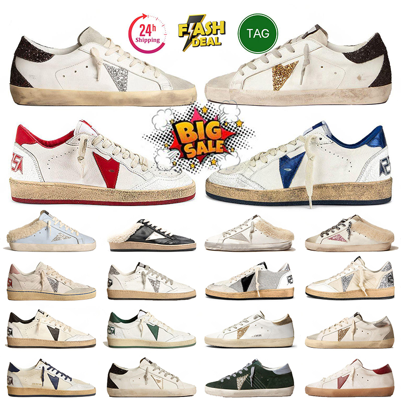 2026 Golden Superstar Sabot Loafers Italy Brand Designer Shoes Do-old Plate- Sneakers Nappa Leather Shoe Stars Women Men Vintage style Ball Casual Star Trainers