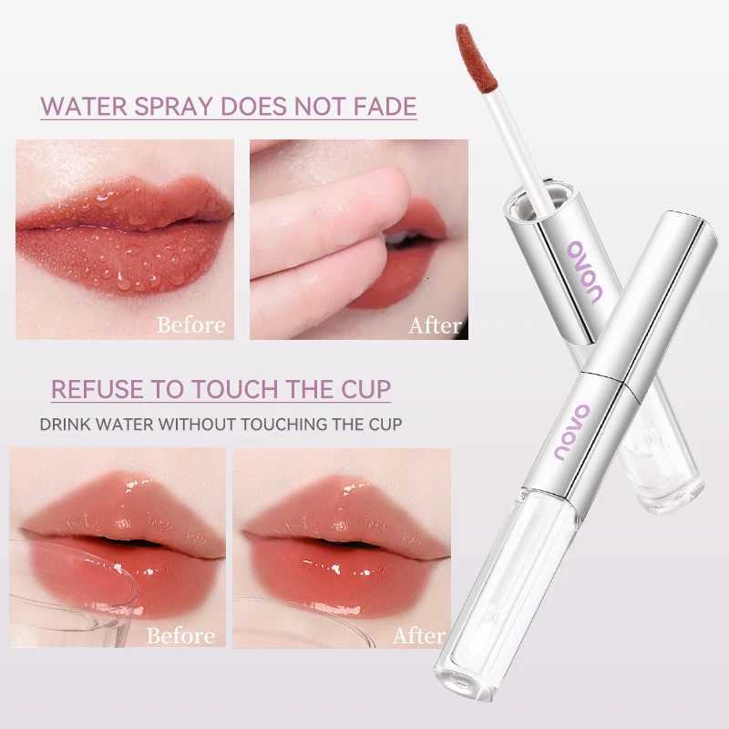 Double-Ended Lipstick Lip Gloss Long-Lasting Waterproof Glossy Lip Gloss Rich Moisturizing LipstickT251222