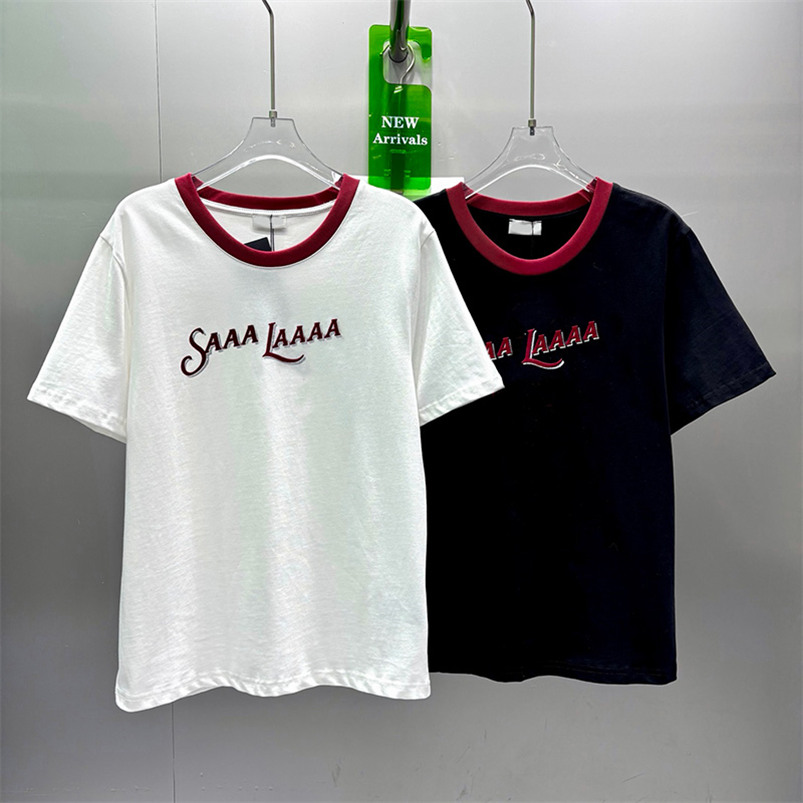 Women Cotton Fabric Tee Daily Style T Shirt Luxury Letters Print Tees Spring Summer T Shirts