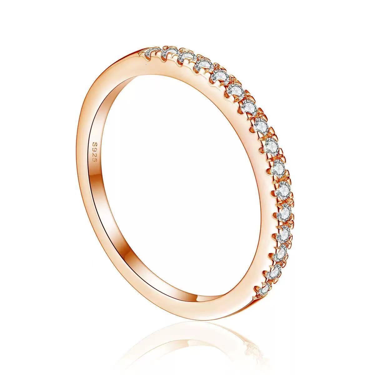 Tianyu Gems Moissanite Pinky Ring Silver Jewelry Men Half Eternity 925 Sterling 18k Gold Plated VVS Moissanite Women Ring