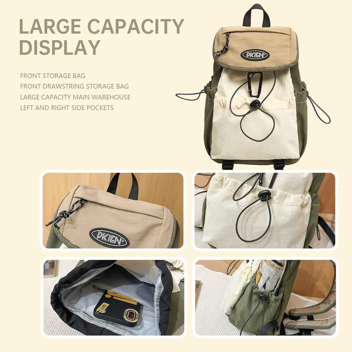 Outdoor Backpack Mens Contrast Color School Bag Lightweight Travel Bag Sports Hiking Small Backpack WomenM251222