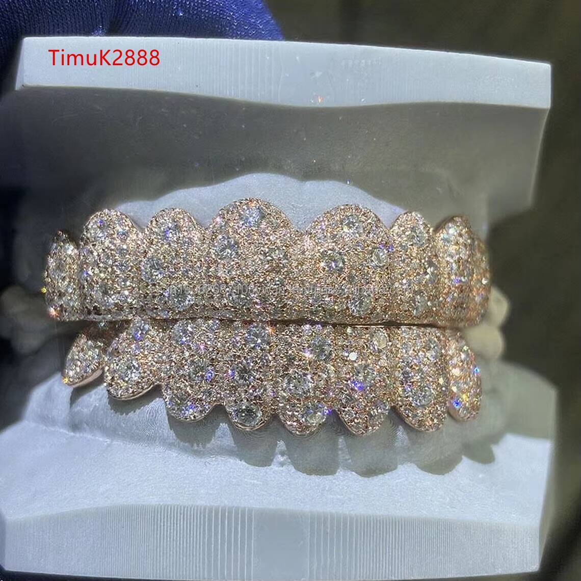 Customized Fit Grillz S925 Sterling Silver with VVS Moissanite Pass diamond tester Iced Out Dental Personalized Gift