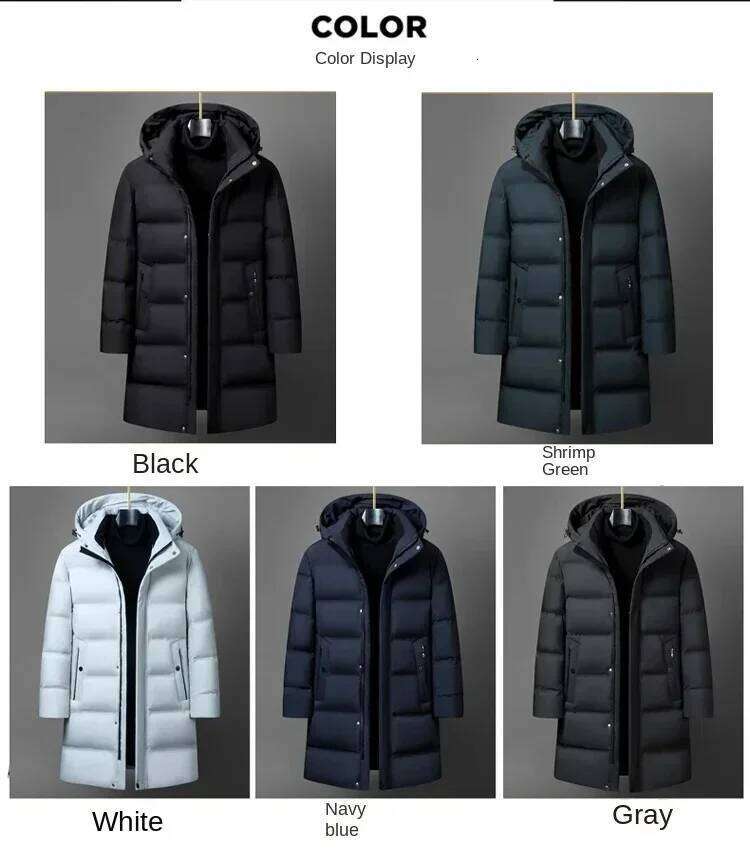 Fashion Winter for Men Coat Parka Men's White Down Jacket Collar Hooded Warm Thick Long Padding M-4XL 25M1222
