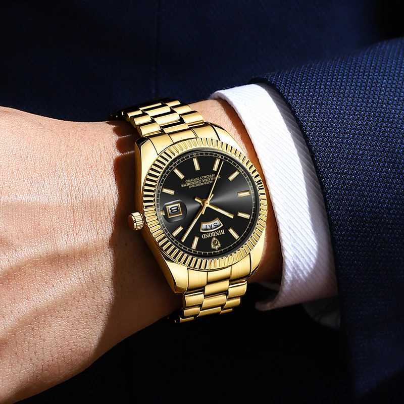 BINBOND Mens Brand Fashion Busin Sports Quartz 30M Waterproof Luminous Classic Cndar Creative Clock Mens Wrist M251222