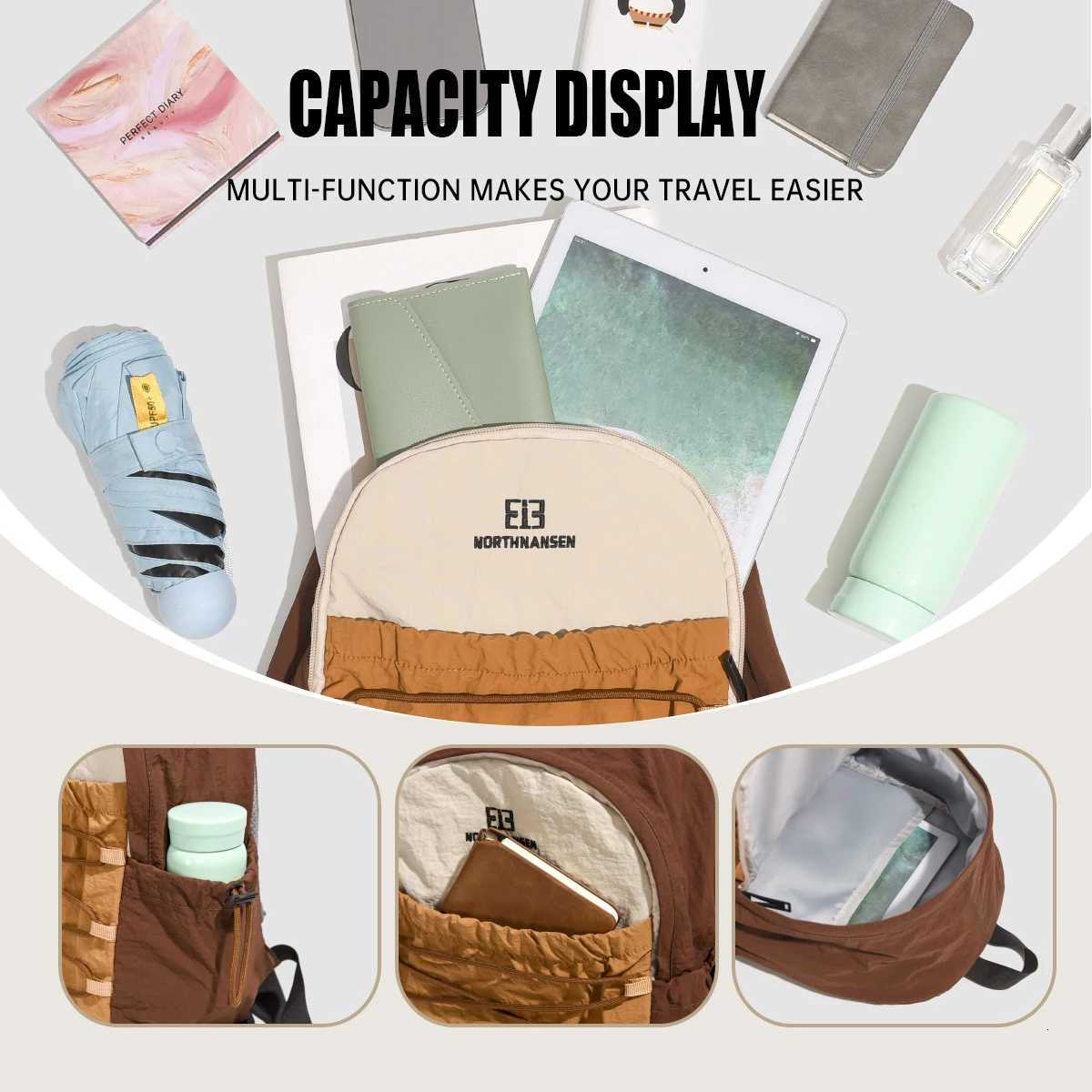 Outdoor Hiking Backpack Small Lightweight Backpack Mountaineering Bag Mini School Bag Work and Commuting Bag College Student Camping BagM251222