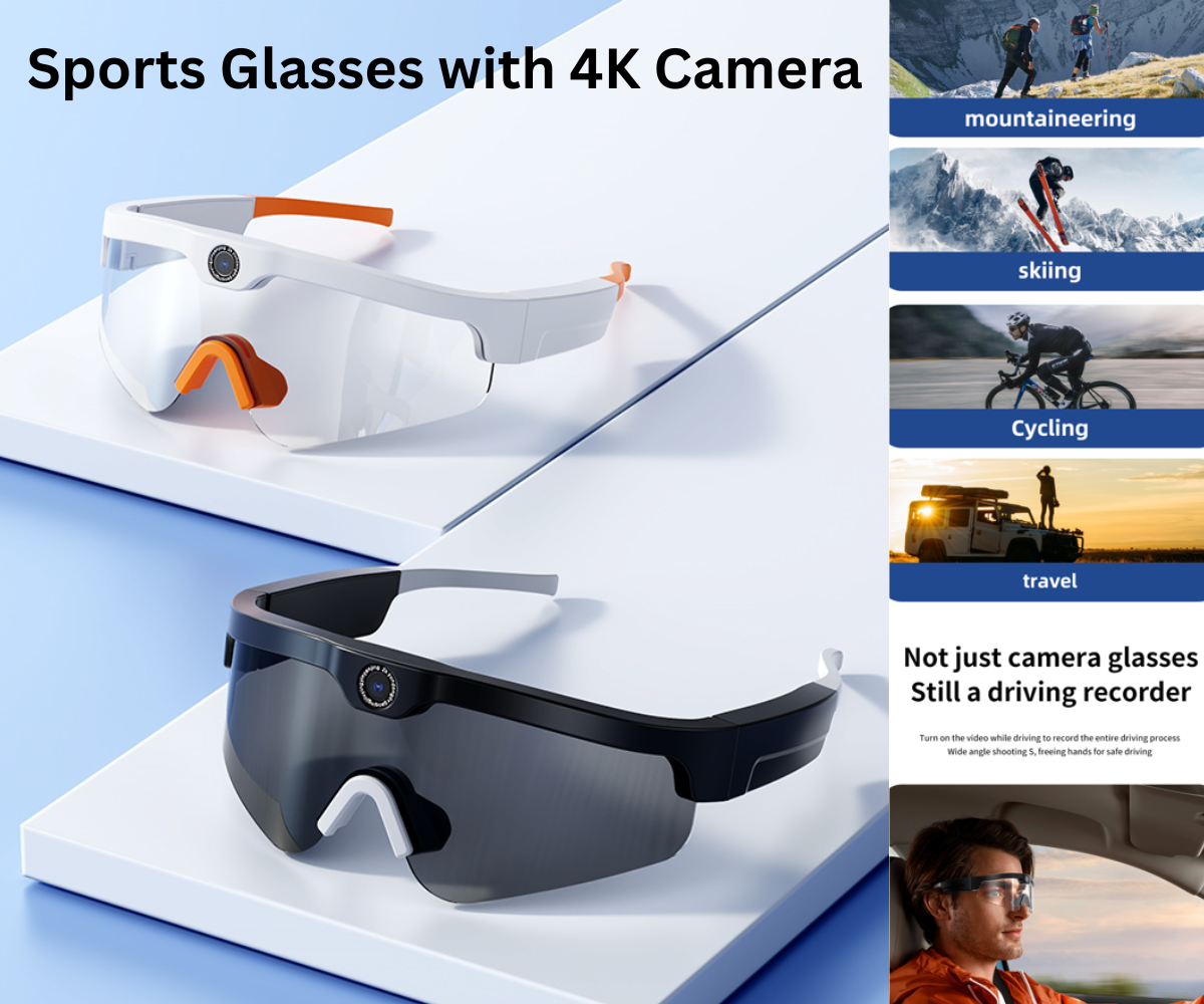 Smart Glasses with Camera Video Camera Glasses with TF Card Outdoor Sport Recording Glasses for Driving Riding Hiking Sunglasses Video Glasses Sport G