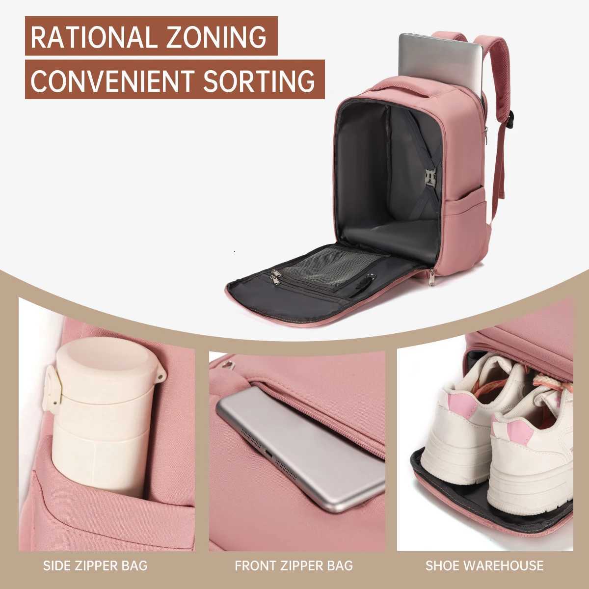 Business Backpack Ladies 2025 New Simple Canvas Travel Backpack Large-Capacity Computer Bag College Student School BagM251222