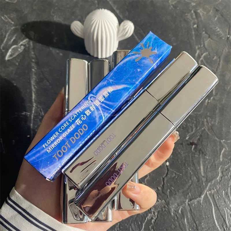 Fashionable Silver Tube Mirror Lip Gloss Cool Plum Red Moisturizing Nude Lipgloss Liquid Lipstick Long Lasting Makeup CosmeticsT251222