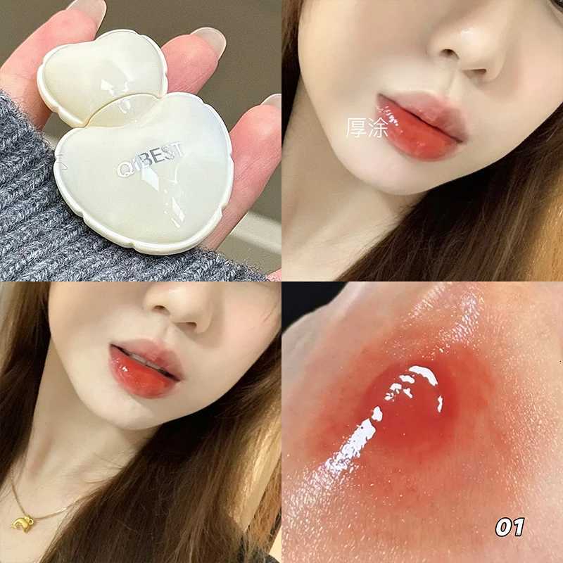 QIBEST Pink Lip Jelly Hydrating Lipstick Long Lasting Mirror Lips Gloss Lipstick Tender Student Korean Cosmetics Lip Glaze StainT251222