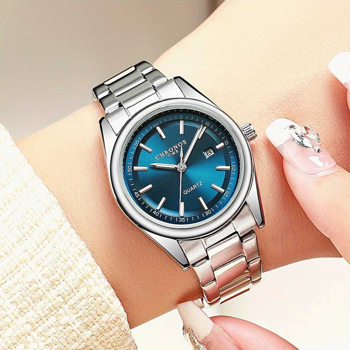 CHRONOS Wens Luxury Fashion Ladies with Stainl Steel Band Luminous Cndar Busin Casual Gift for Any Ocn M251222