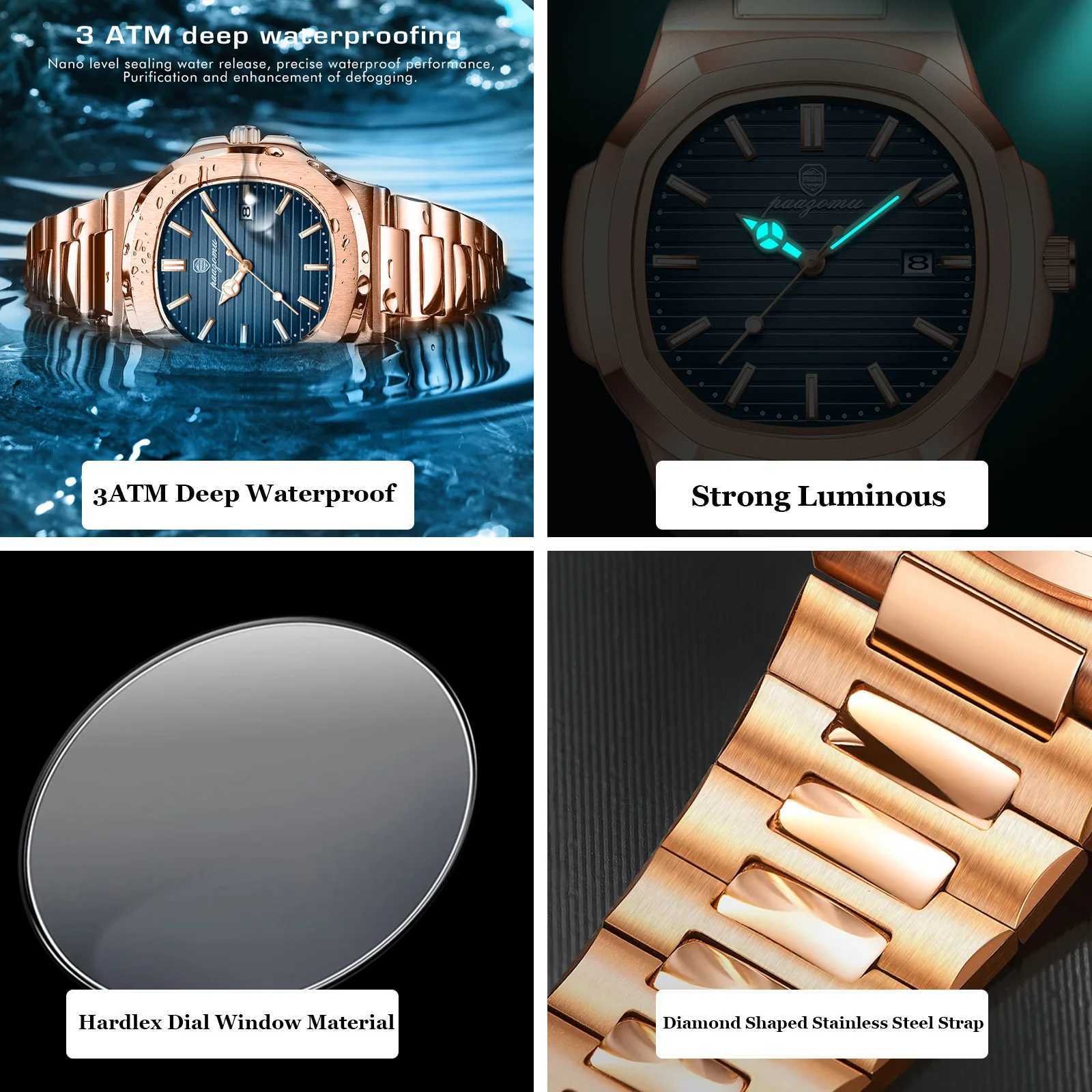 2025 New For Men Fashion Brand M Waterproof Luminous Stainl Steel es Date Week Casual Quartz Mens Clock Reloj M251222