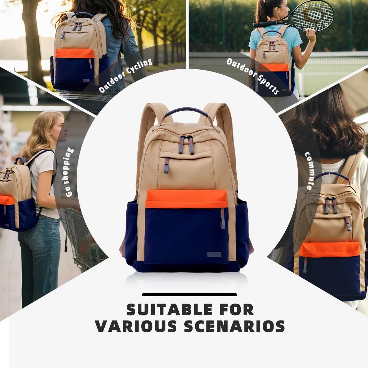 tyle Backpack for Female High School Students Lightweight School Bag for College Students Versatile LargeCapacityC omputerB ackpackf orM enO utdoorS p