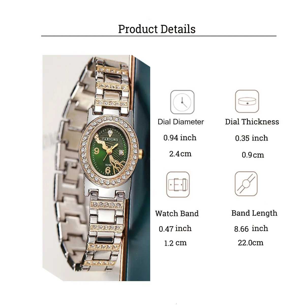 Wens Quartz Set with Oval Green Dial - Infinity Symbol Diamond-studded M251222