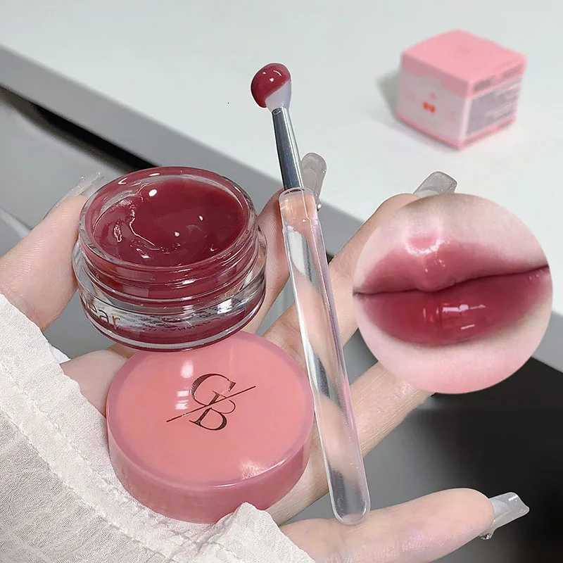 Moisturizing Lip Gloss with Canned Jam Long Lasting Jelly Lip Glaze Mirror Gloss Berry Pigment Liquid Lipstick Thick Lips MakeupT251222