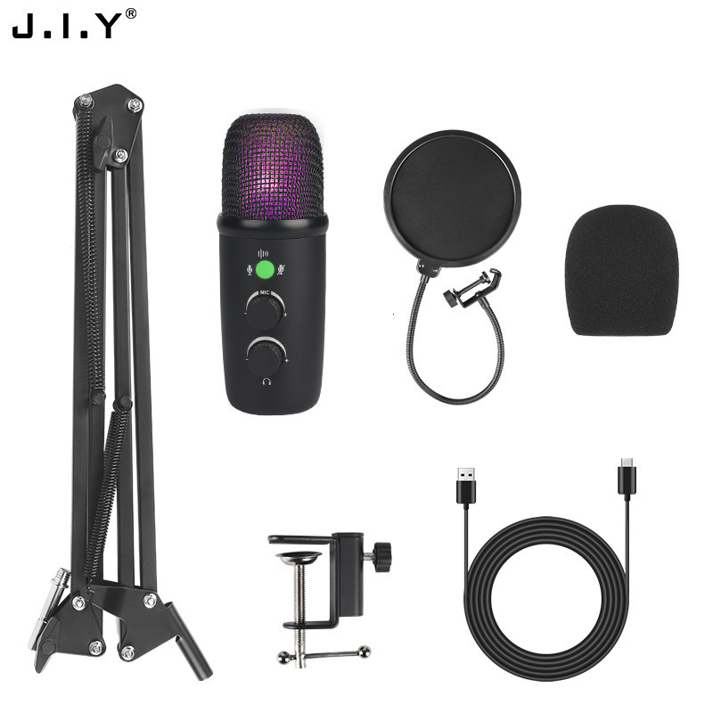 Haomuren Professional USB Streaming Podcast PC Microphone Studio Cardioid Condenser Mic Kit with Boom Arm For Recording 250715