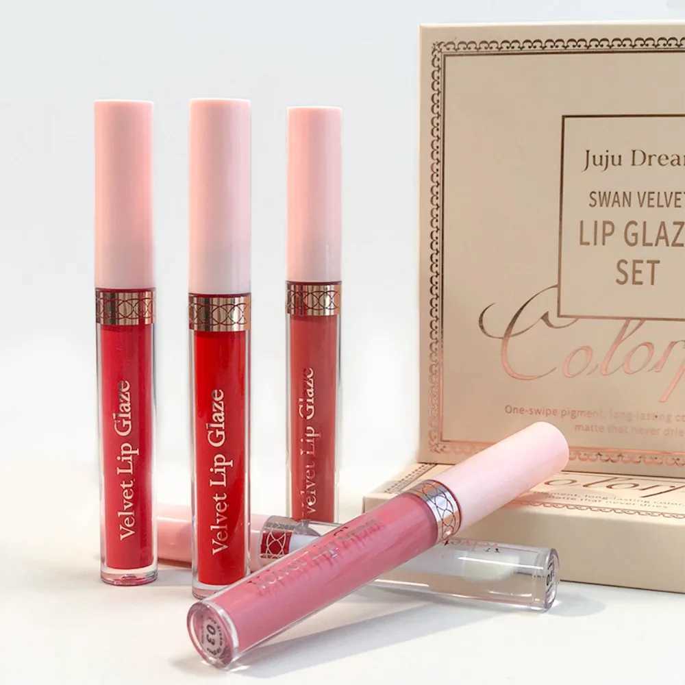 8PCS Swans Velvet Liquid Lipstick Set Matte Waterproof Long Lasting Lip Gloss Shades for Daily Party Makeup GiftT251222