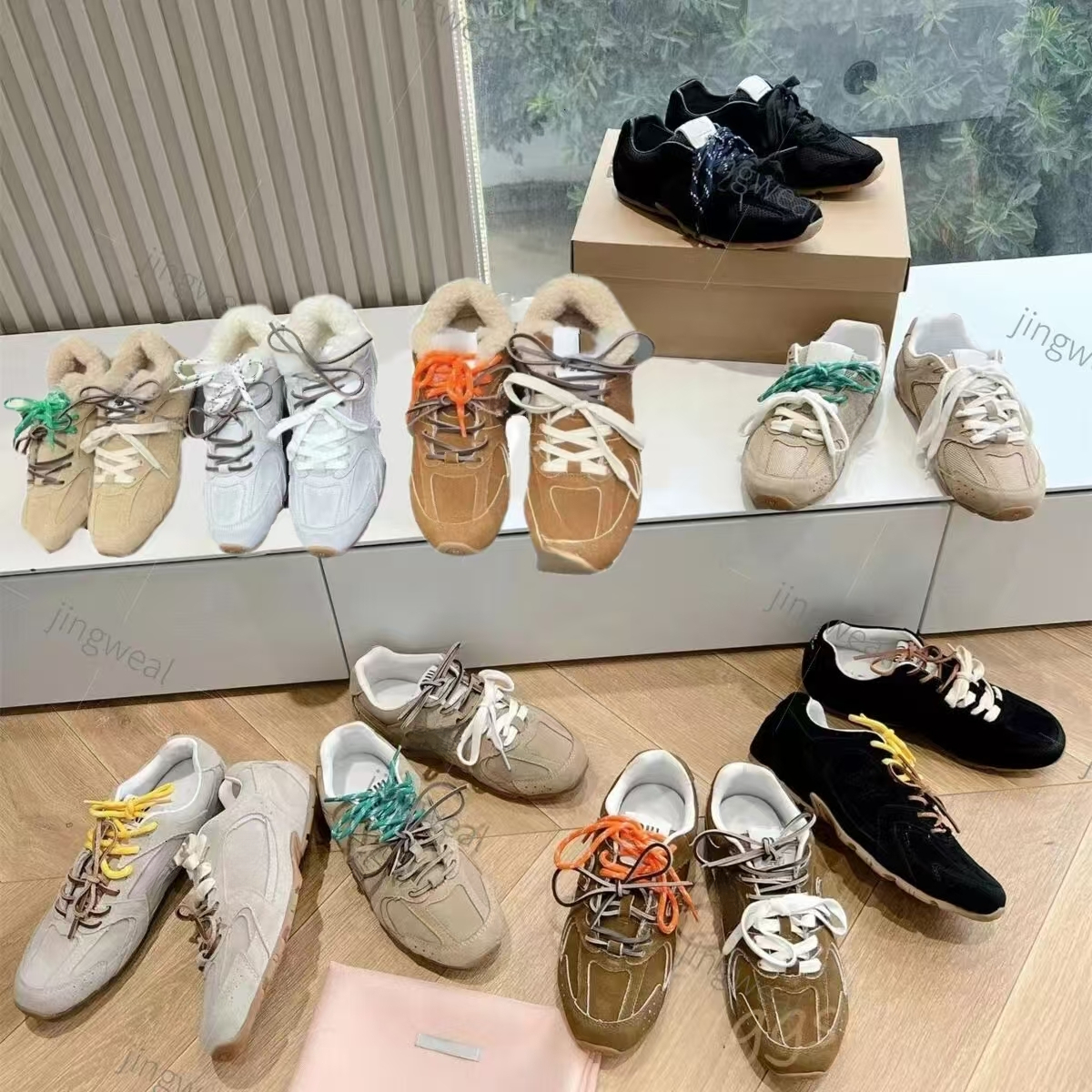 chaussure Designer Canvas Casual shoes leather sneakers Low Heel flats Knot Loafers Women Running irregularity Matte Canvas Running Casual shoes1222