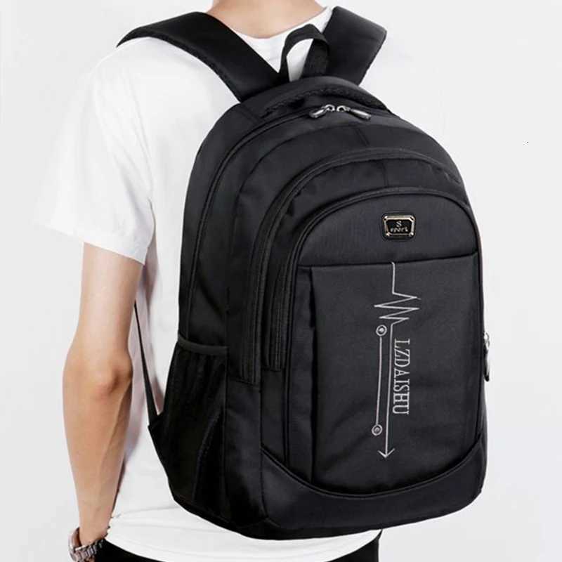 Business casual backpack for men laptop bag large capacity travel bag student schoolbag Korean version student backpack zipM251222
