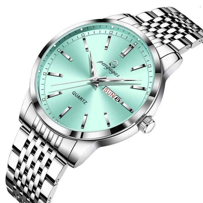 PENGAGAR Top Luxury Man Waterproof Luminous Date Men Stainl Steel M Clock Sport Fashion Mens Quartz es M251222