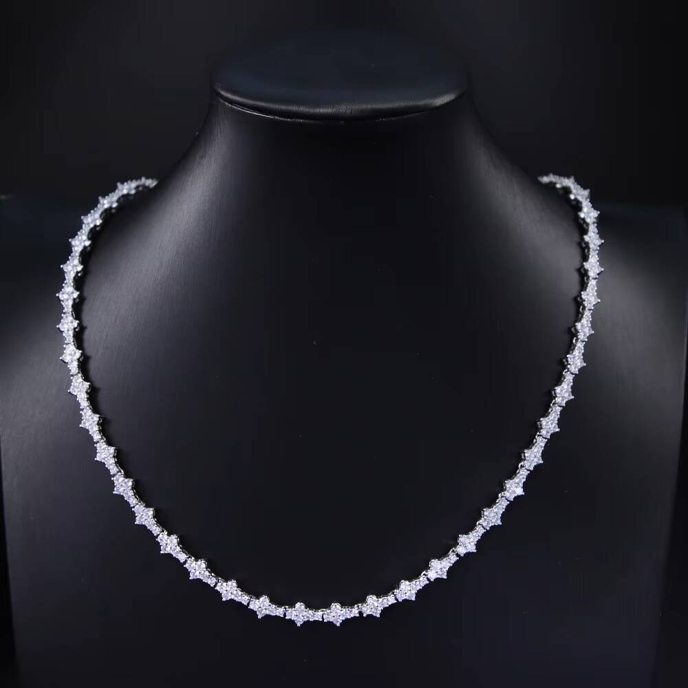 Hip Hop Necklace 18K Gold 925 Silver Certificate D/VVS Moissanite Diamond Cuban Chain