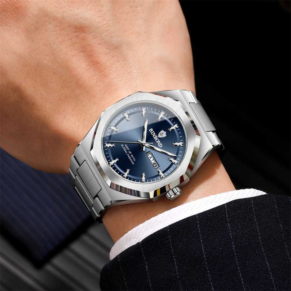 BINBOND Luxury Busin Men Waterproof Luminous Date Stainl Steel Mens es Military High Quality Quartz Man M251222