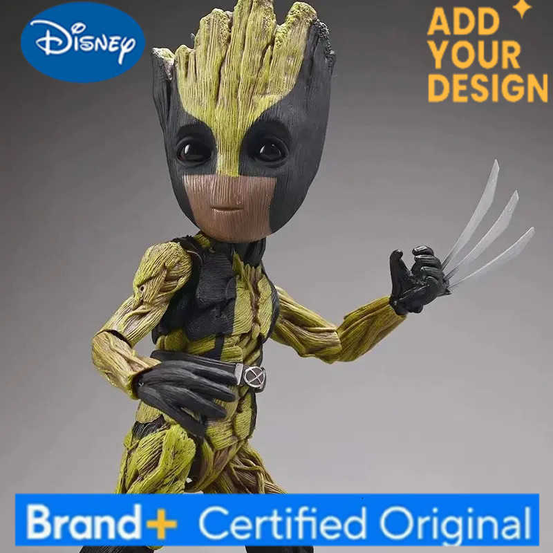 Disney 25cmMarvel X Deadpool Galaxy Guardians Little Tree Man Groot Action Figures Car Decoration Ornaments Boy Christmas Birthday Gift L260511