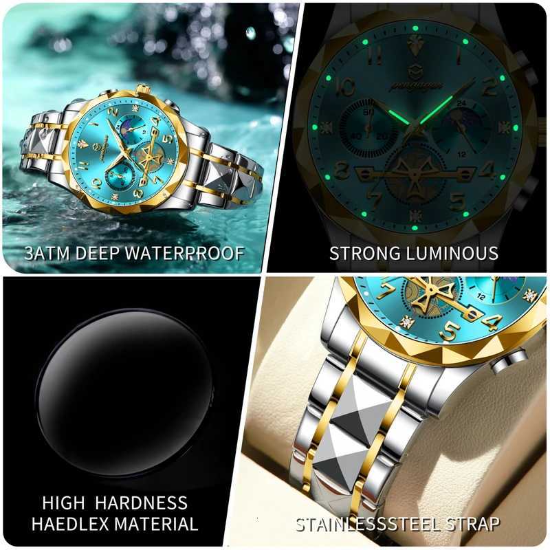 PENGAGAR Luxury Sport Wrist For Man Waterproof Luminous Date Men Quartz Stainl Steel Mens es M Relojbox M251222