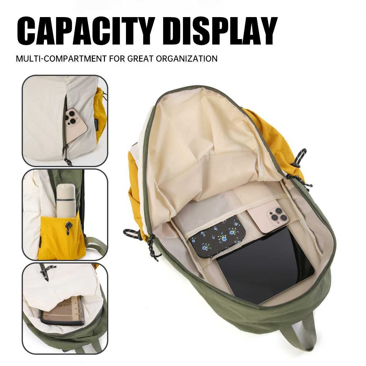 ltraLightweightB ackpackf orT ravelL ightweightC ommuting2 025N ewM odelL argeCapacitySc hoolBa gfo rFe maleCo llegeSt udentsCo lorBlockingfor Hik inM