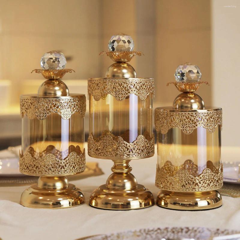 Candle Holders Lace Edge Multipurpose Holder & Candy Display Jar Home Wedding Sign-in Table Decor In 3 Sizes H260310