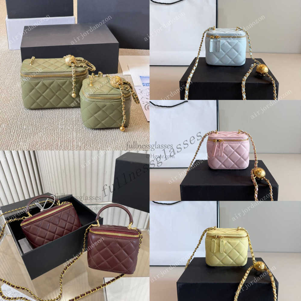 Shoulder Bags cases Makeup bag Women Crossbody Handbags Designer Luxury green Mini Portable Box Cosmetic Lipstick Bag Sheepskin cc Ladies Fashion Small Big Purses