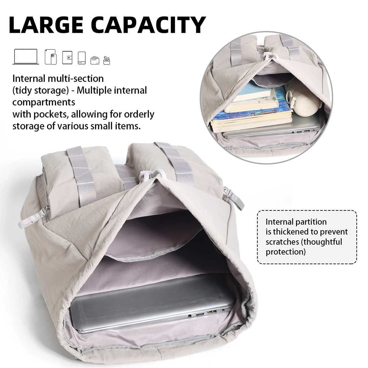 Drawstring Backpack for Women 2025 New Fashion Versatile Travel Lightweight Backpack Small Commuter Waterproof Small School Bag Couple Student ClassM2