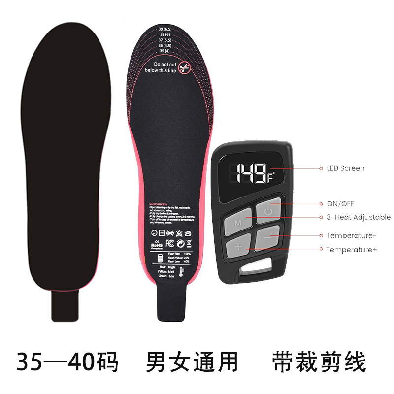 3500mAh Electric Foot Warmer Heated Insoles Rechargeable USB Heating Soles Boots Insert with Remote Control for Man Women Shoes 241125