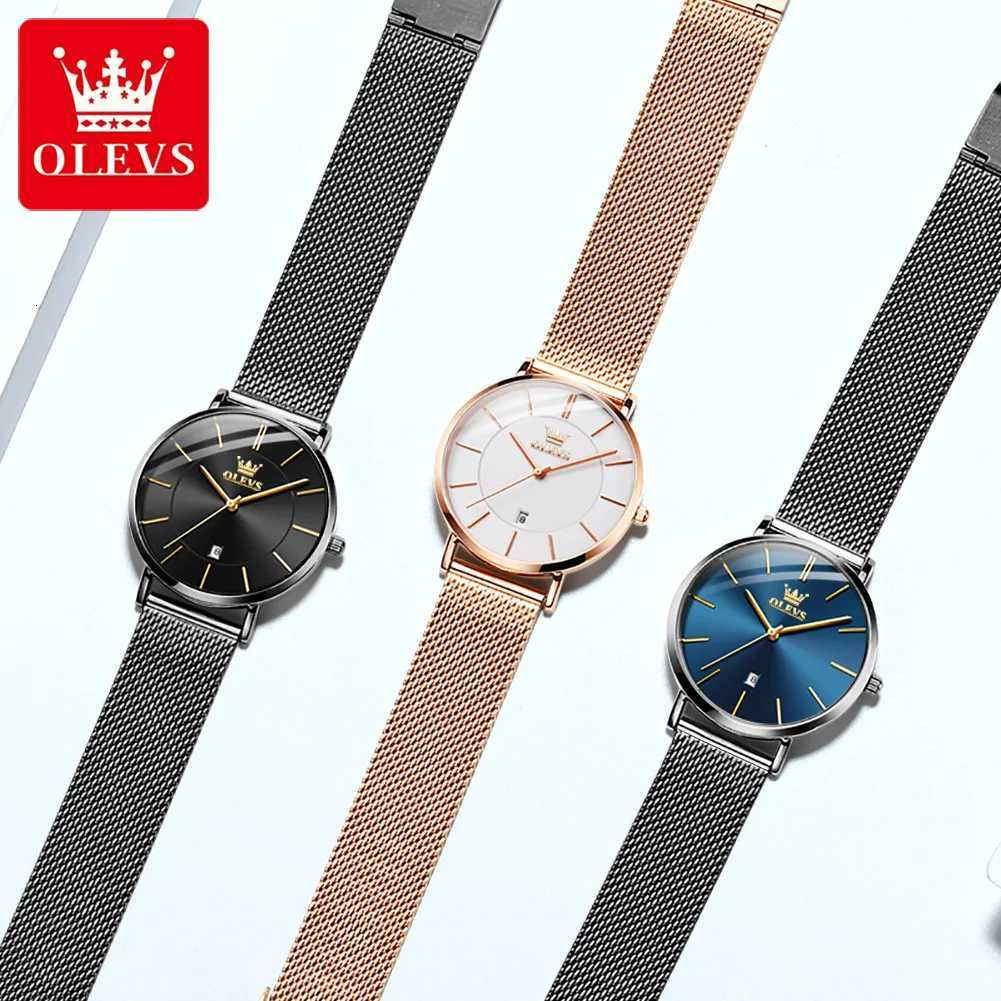 OLEVS 5869 Fashion Wens es Milanese Mesh Belt Waterproof Simplicity Versatile Quartz for La Wrist M251222