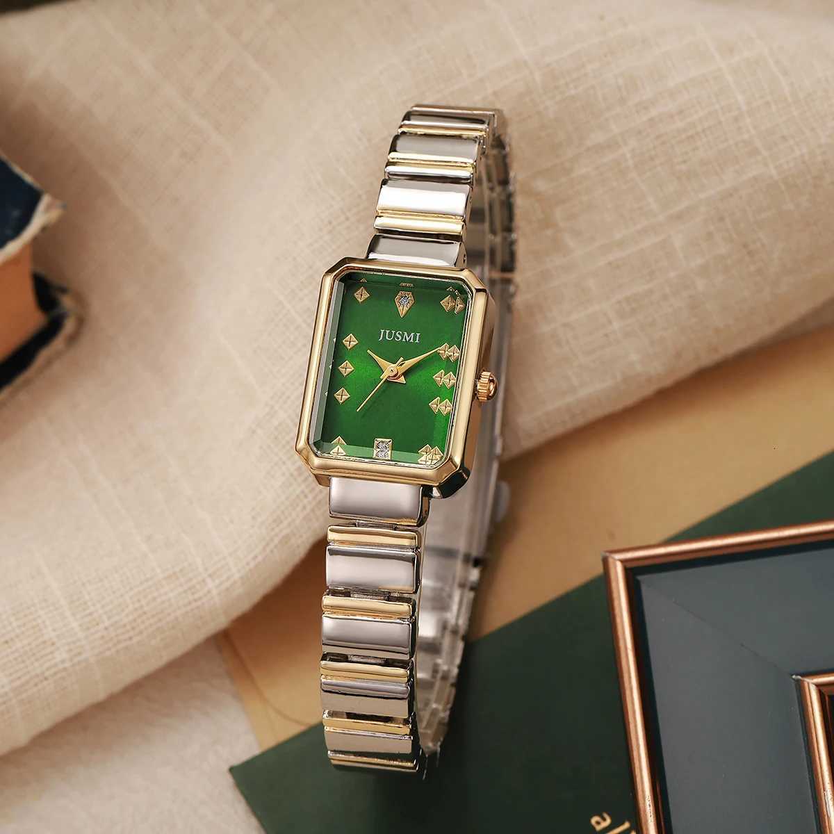 New retro square drill dot dial wens wrist with fashionable design sense and versatile quartz movement M251222